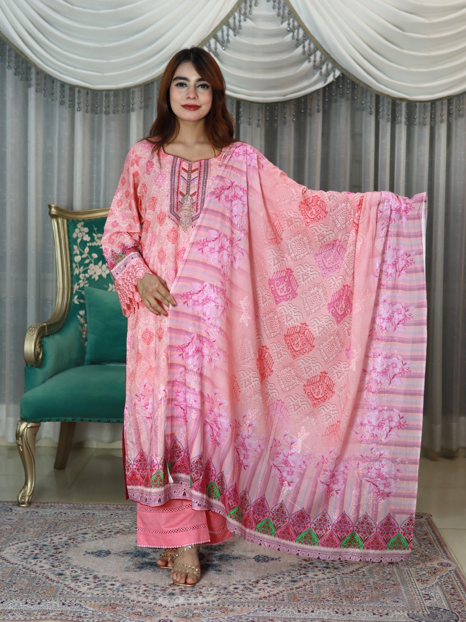 আনরেডি এমব্রয়ডারি CODE 111 PINK COLOUR